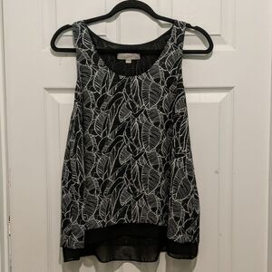 Ann Taylor Loft black white top Sz PL